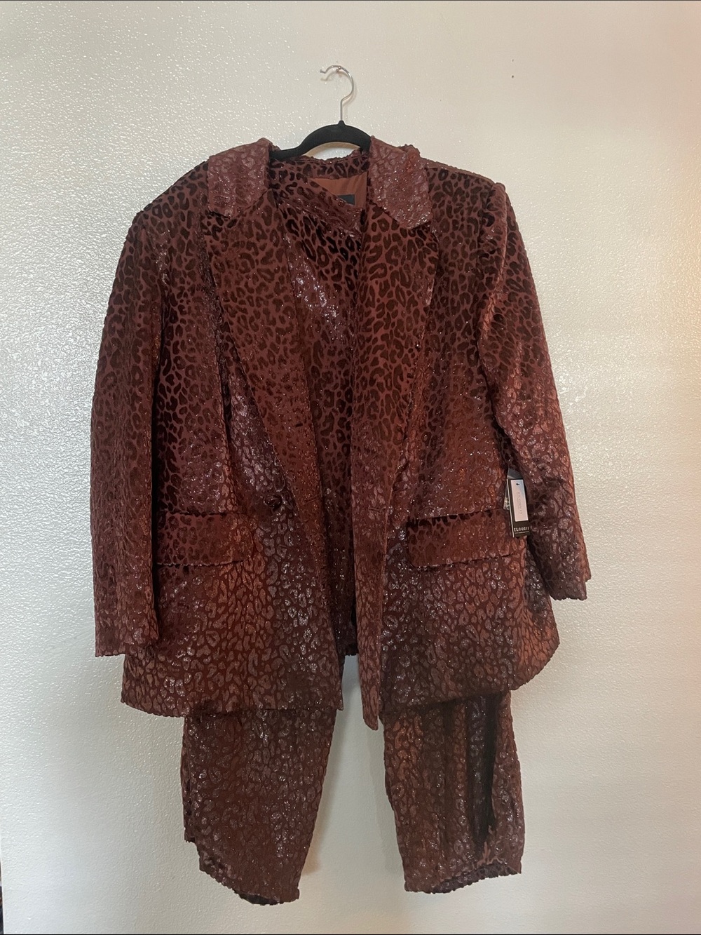 Eloquii Brown Leopard-Texture Blazer